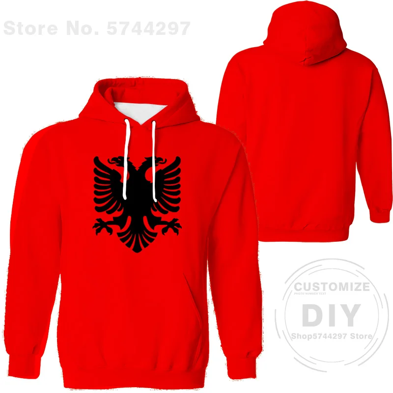 Albania Hoodie Free Custom Name Number Sweatshirt Albanian Eagle Flag Print Text Albania Sports Jersey Coat