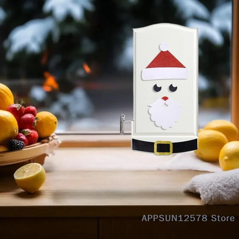 Nouveauté décor de noël nouvel an avec bonhomme de neige de dessin animé, père noël, autocollant mural de fenêtre en tissu feutré d'élan