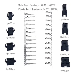 560pcs SM2.54-2P 3P 4P 5P Cable Plug Electrical Dupont Connector Pin Jumper Header Housing Male Female Wire Connector mixde Box