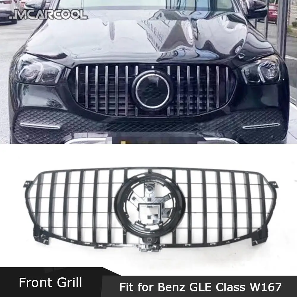 

ABS Material Front Grill for Mercedes Benz GLE Class W167 GLE300 350 SUV 4MATIC SUV 2020 + Auto Car Decoration