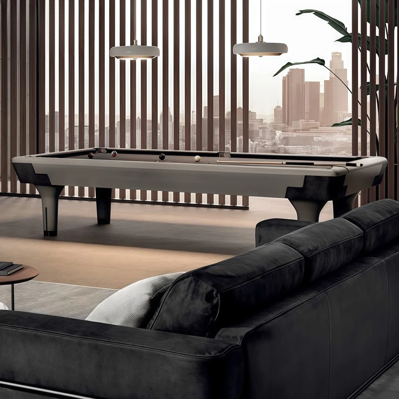 Household pool table light luxury American black eight fancy nine ball leather table
