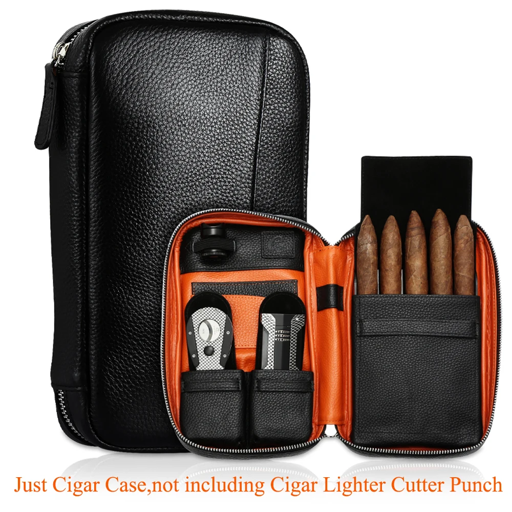 Galiner Leather Cigar Case Travel Humidor Portable Luxury Storage Cigar Bag Outdoor Smoking Tool For Cigar