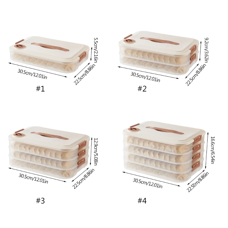 Multi-layer Dumpling Storage Box with Lid Restaurant Dining Room Kitchen Froze