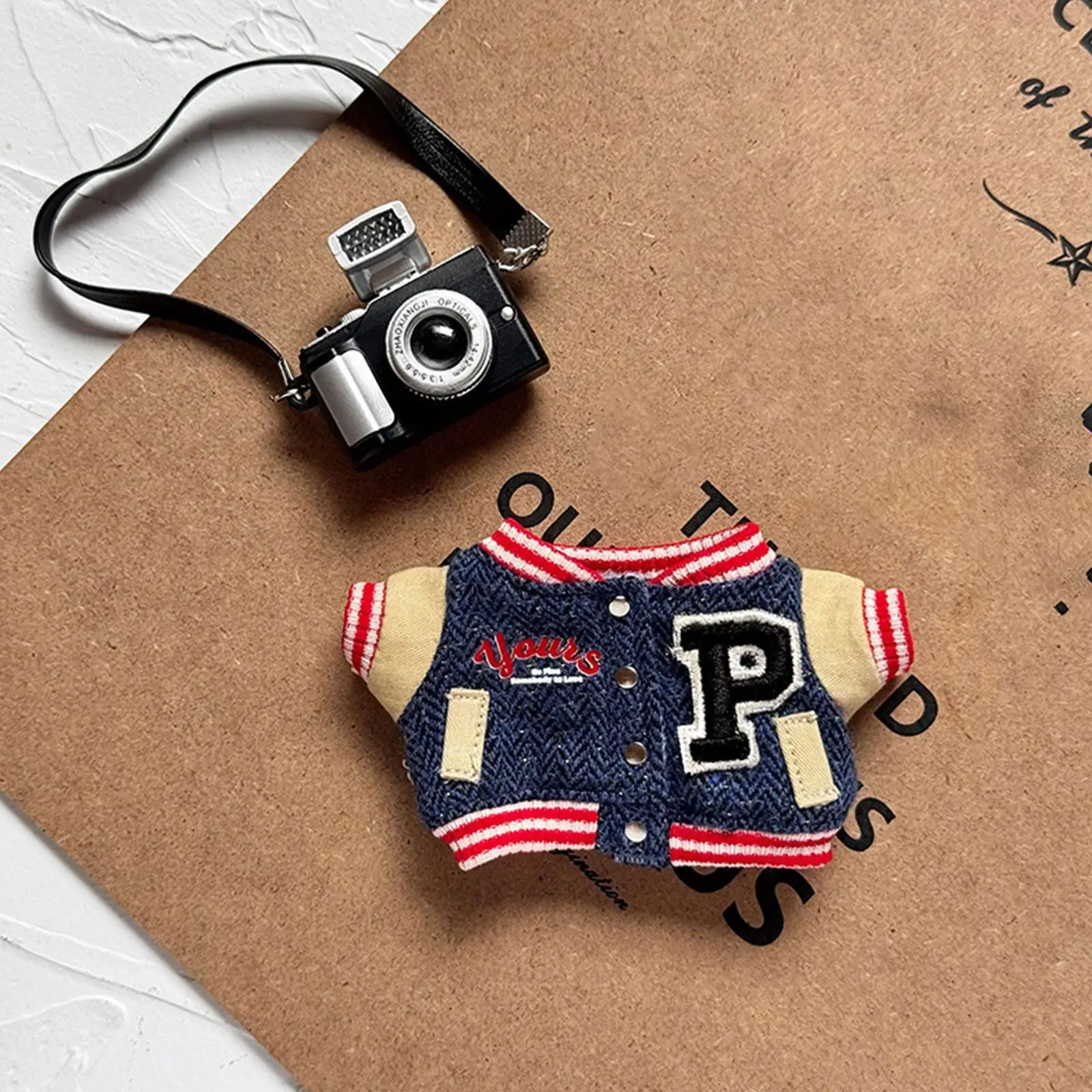 

Doll Baseball Jacket Cute Decoration Soft Fashion for Kids Detachable Photo Props Outifits Doll Clothing Dress up for 15cm Dolls