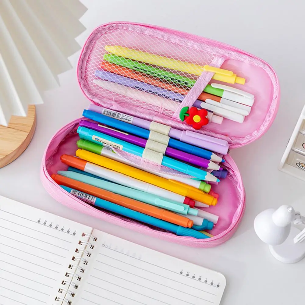 Estuche de lápices Kawaii, organizador de gran capacidad, caja de bolígrafos, bolsa coreana para niñas, suministros de regreso a la escuela, accesorios, bolsa de papelería