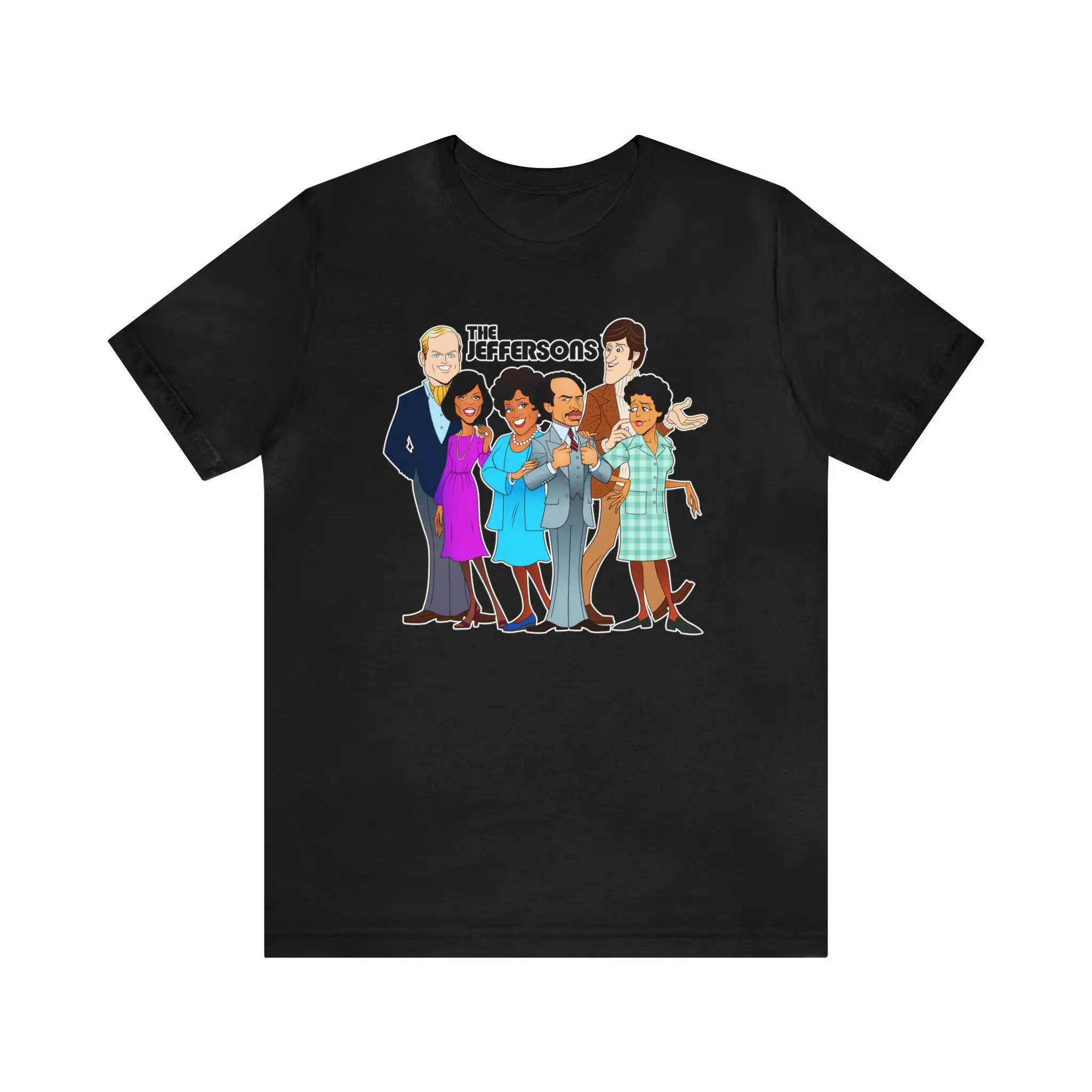 Jeffersons Vintage Cartoon Black T Shirt