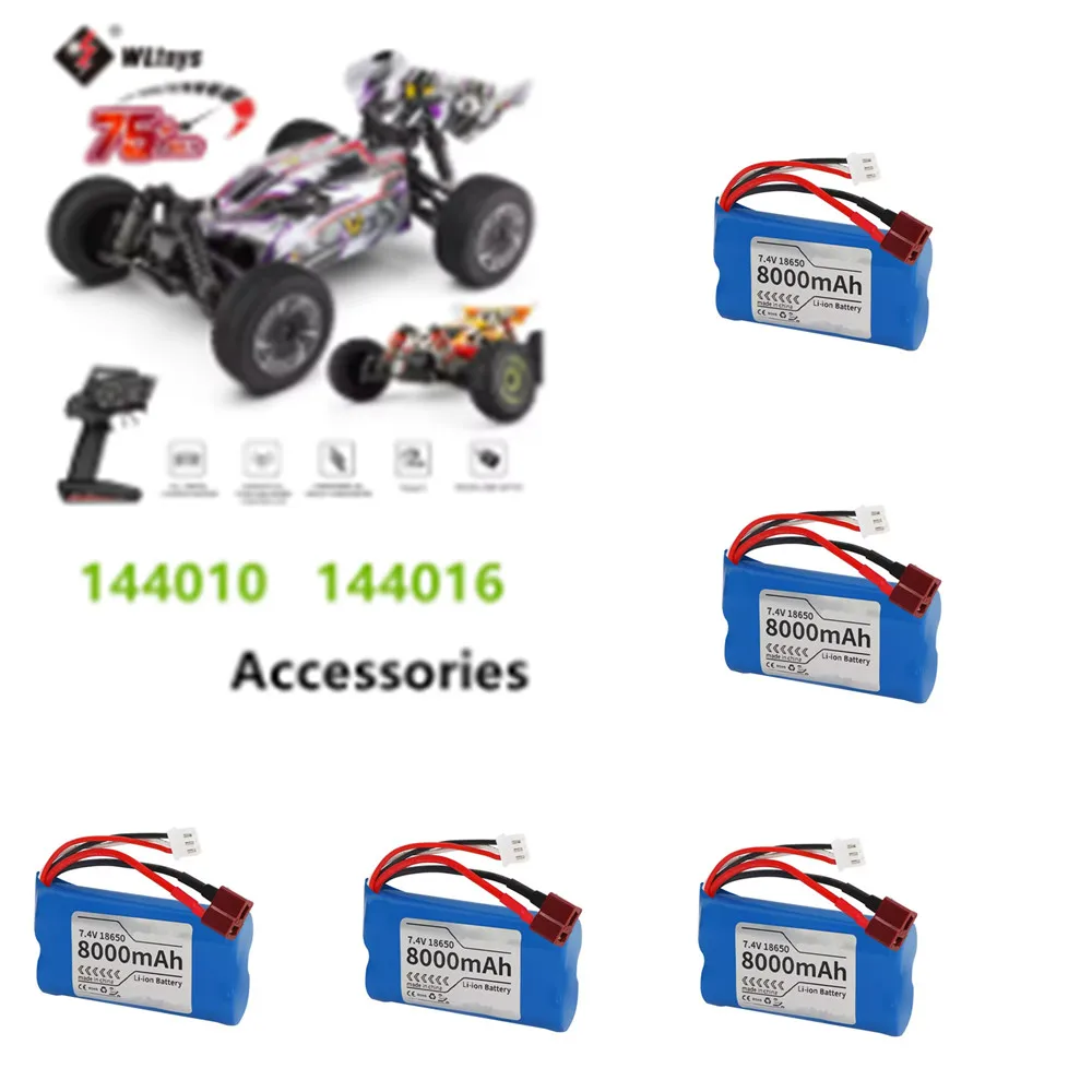 144010 Accessories  Upgrade 7.4V 8000mAh Battery / Charging Cable For : 144010 Rc Car 144016  Parts Replace