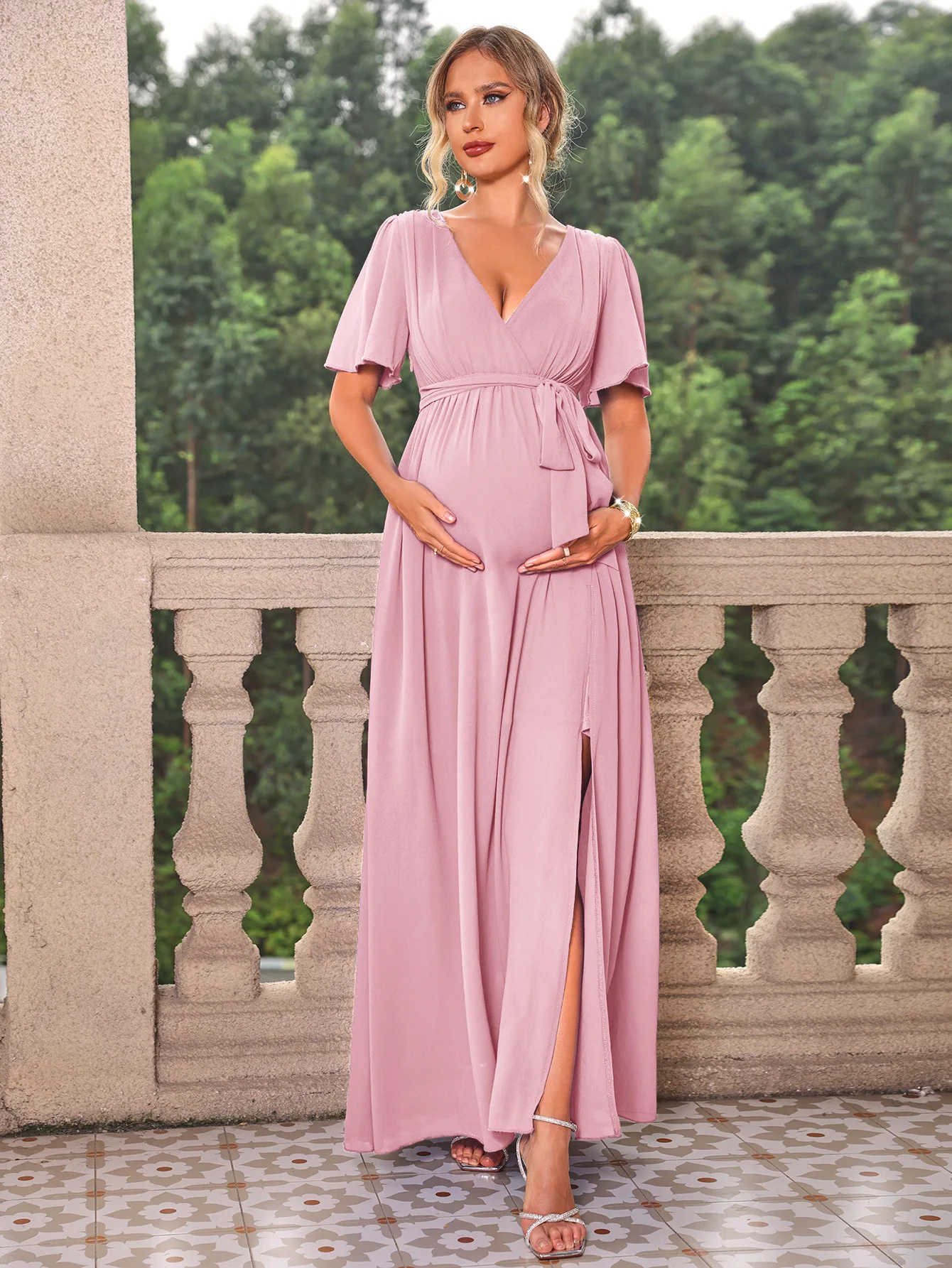 Sukienka ciążowa Odzież ciążowa Sesja zdjęciowa Baby Shower Letnia sukienka ciążowa Eleganckie sukienki ciążowe