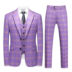 2024 new men's casual suit three-piece fashion slim dress suit 6920