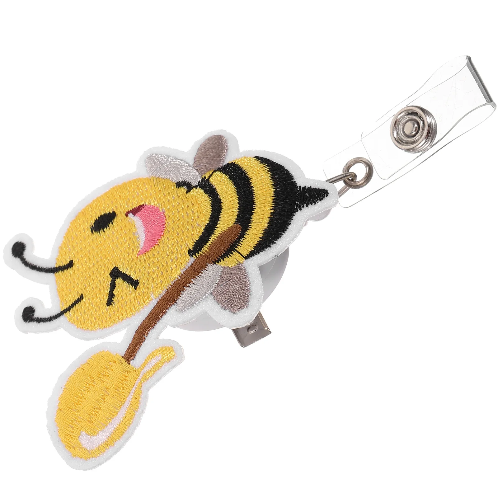 

Felt Bee Badge Holder Clip Holders for Name Tag Animal Decorative Card Cute Clips