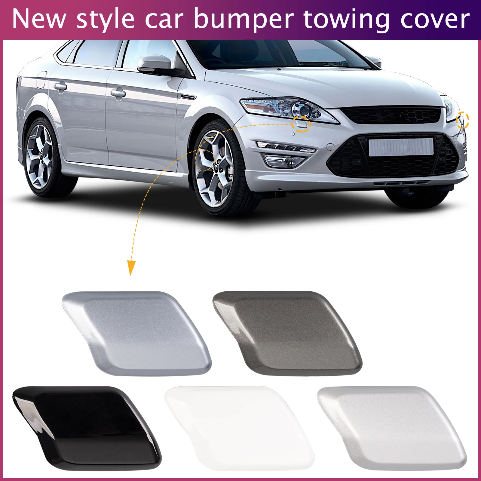 フロントバンパーヘッドライトヘッドランプウォッシャージェットスプレーノズルカバーキャップフォードモンデ​​オ-mk4-2007-2010-カーアクセサリー