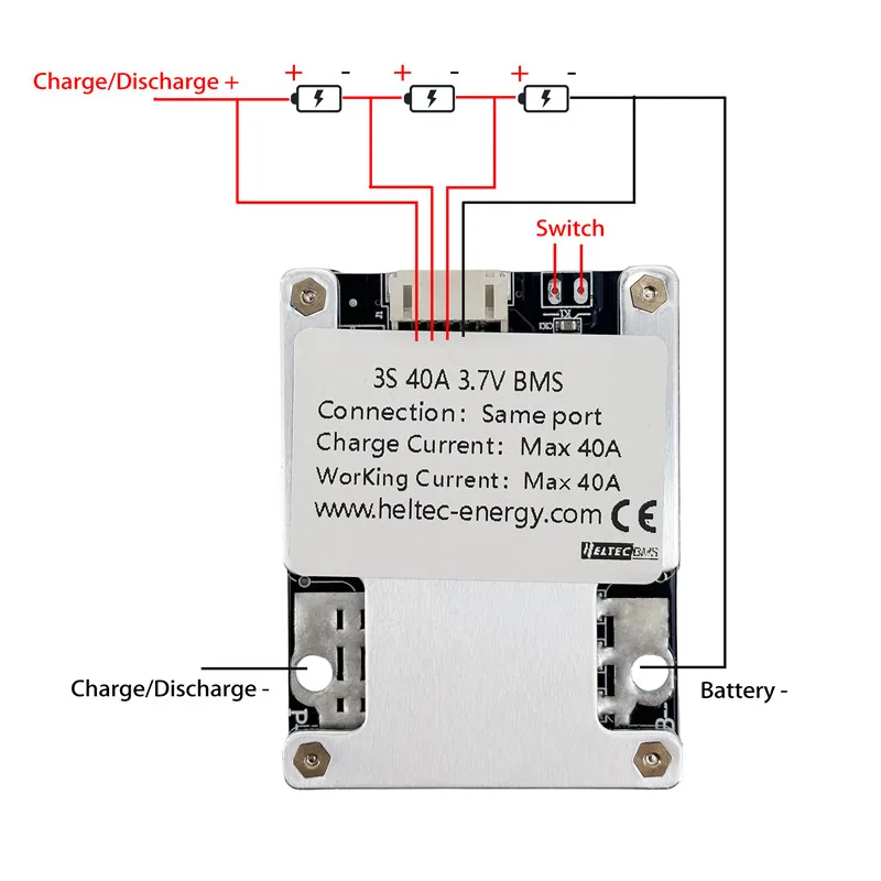 12V BMS 40A 80A 120A 3S Li-Ion 4S LiFePO4 Lithium-Batterieschutzplatine 18650 BMS mit Balancer für Motor, Energiespeicher, Lampe – Detail 2