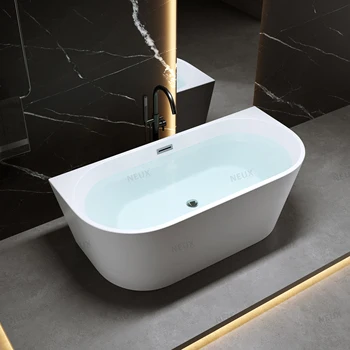 Acrylic White Corner Bath Tub Portable Design With Drain Bulk Wholesale Factory Manufactured Soaking Functionality