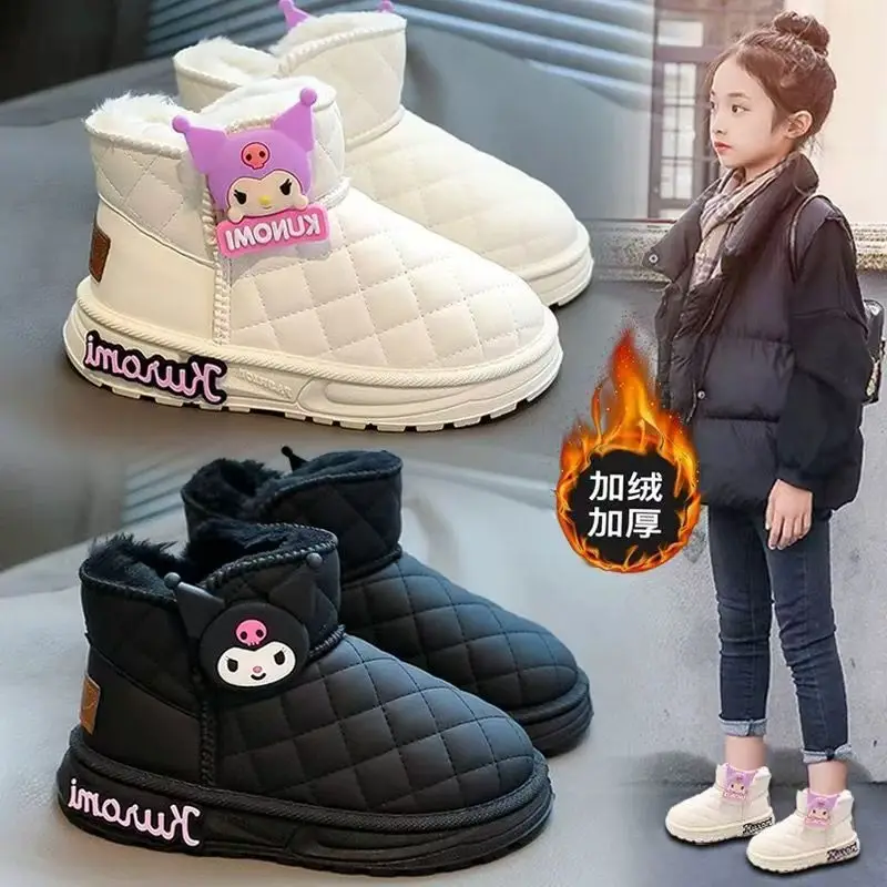 

Hot Sanrio Girl Kuromi Kawaii Fashion Cotton Boots Student Winter Keep Warm Thicken Cartoon Child Non-Slip Snow Boots New Style