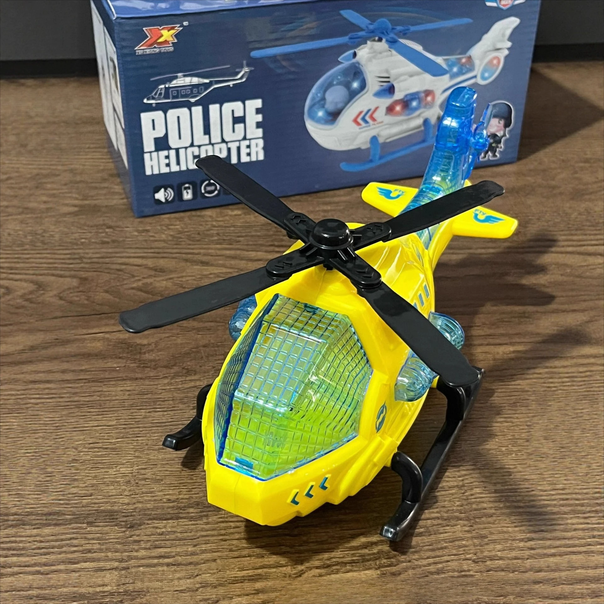 

Электрический легкий музыкальный игрушечный самолет для мальчиков, полицейский электрический вертолет, модель игрушки в подарок