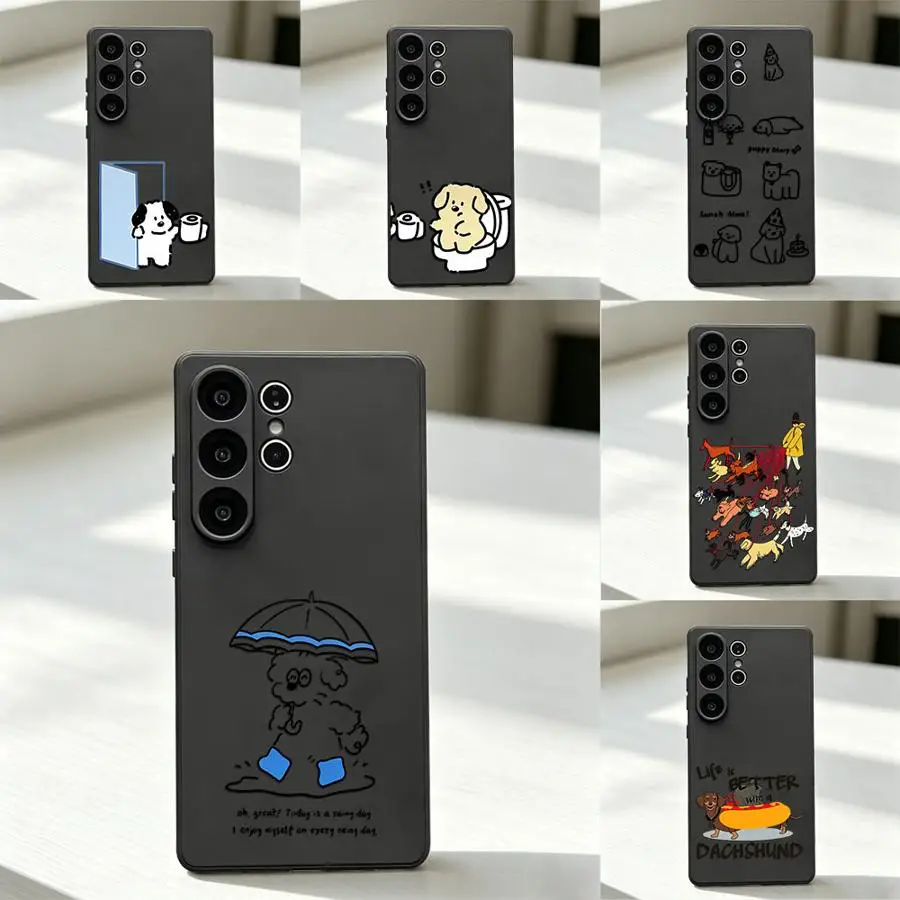 Phone Cover Case for Samsung Galaxy S26 Ultra S10 S9 S24 S26+ S25+ S21 FE S20 S25 Plus Note 20 8 9 10 S23 S24+ Cartoon Dog