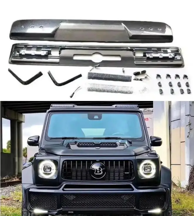 

For Mercedes-Benz W463 W464 G-Class G63 AMG 2008-2018 2019-2023 Real Dry Carbon /PP Car Front Roof Wing Lip Top Spoiler