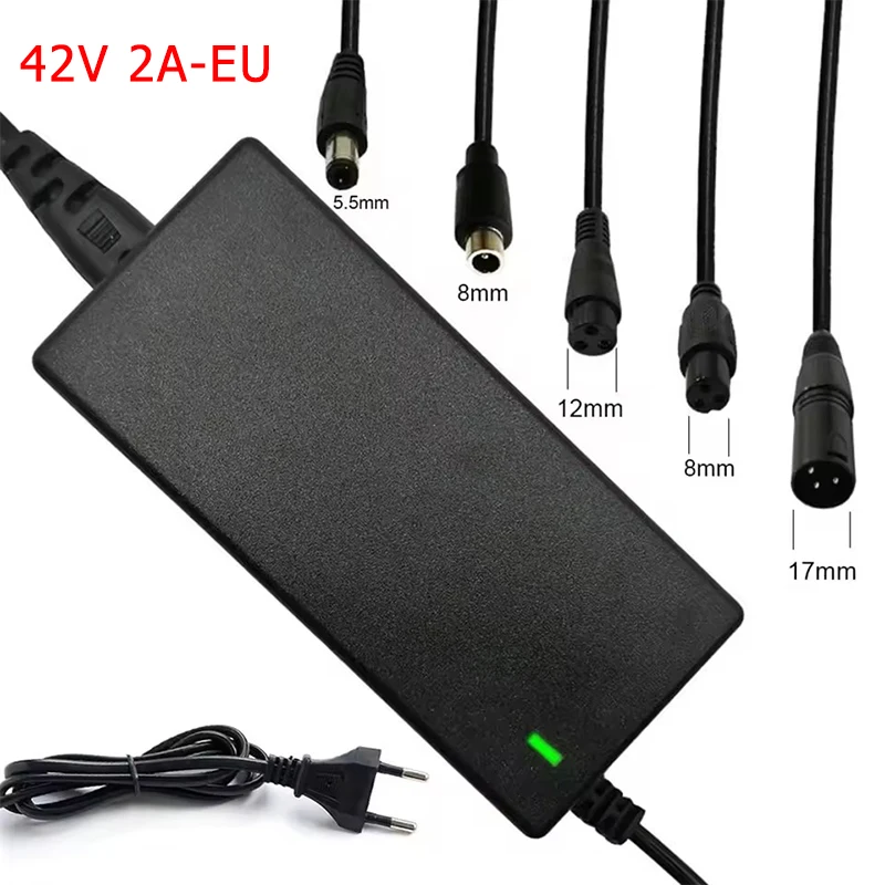 42V 54.6V 2A Batterij Power Adapters Voor Lithium Batterij AC100-240V 36V 48V 2A Lithium batterij Oplader 5 Stekkers EU/US Plug