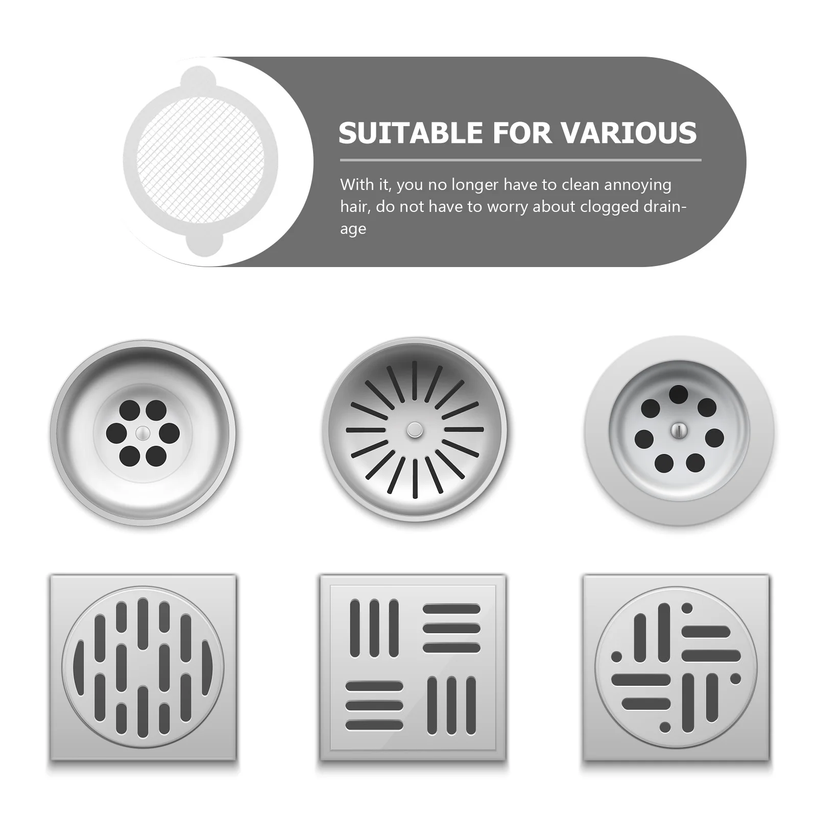 

Pest-proof Floor Drain Stickers Bathroom Hair Filter Stickers. Disposable Sewer