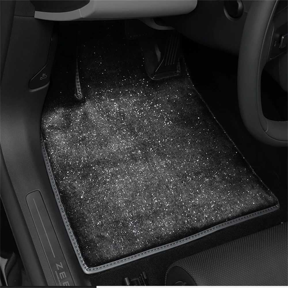 4PCS Starry Sky Blanket Custom Car Floor Mats For Ford Mustang Auto Carpets Accessorie Floor Liners