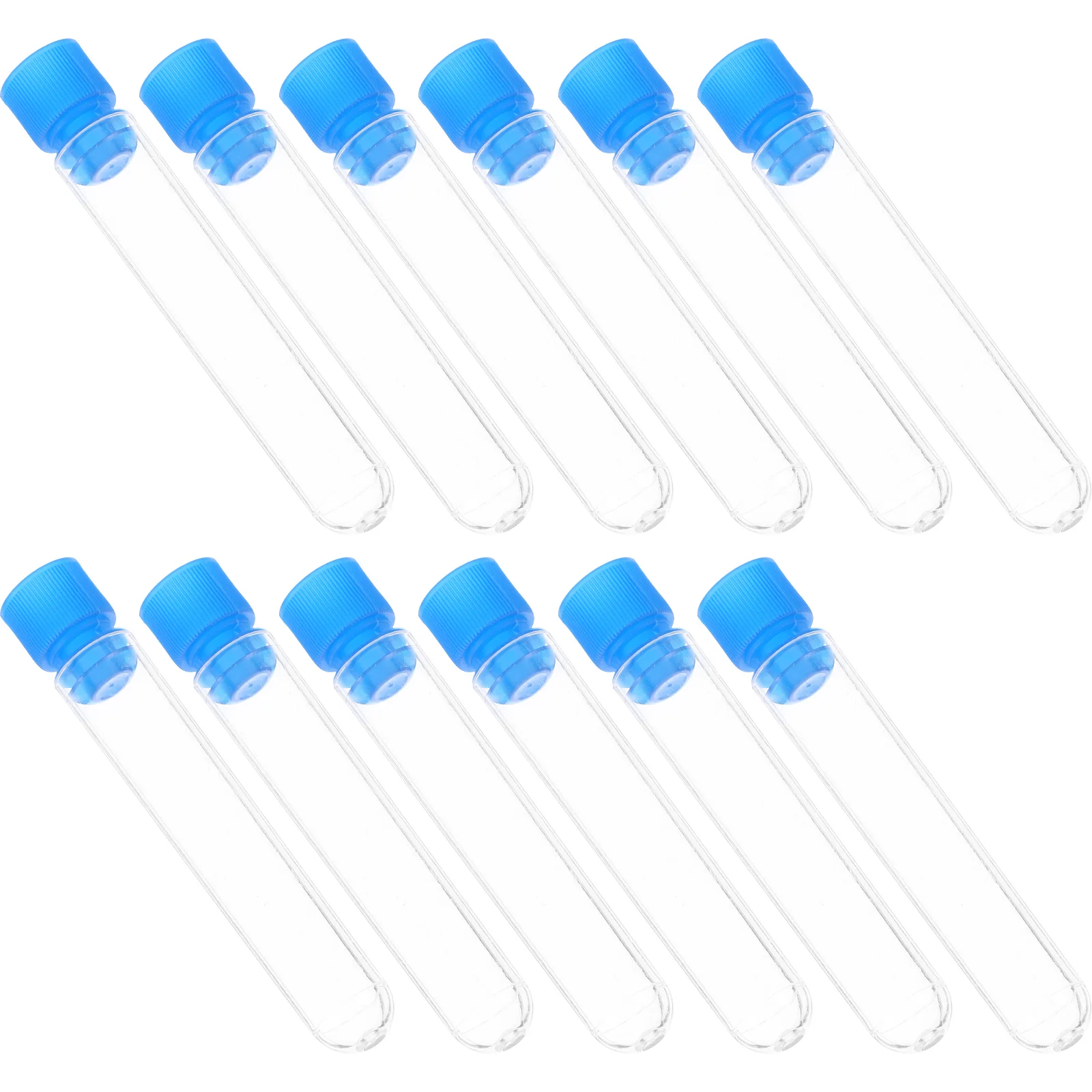 

50 Pcs 12x60mm Laboratory Transparent Test Tubes Plastic Vials Clear Storage Scientific Experiment Propagation Mini Bottles