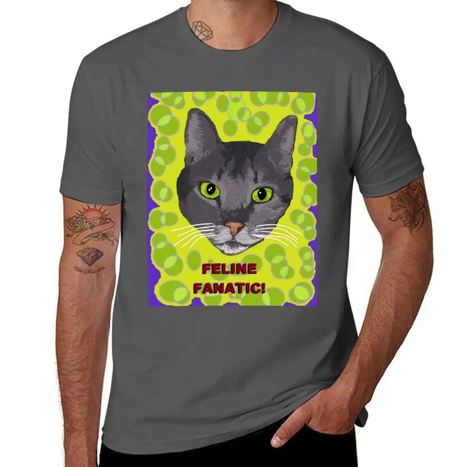 Feline Fanatic T-Shirt Running Gym Short Sleeve Sports Tee
