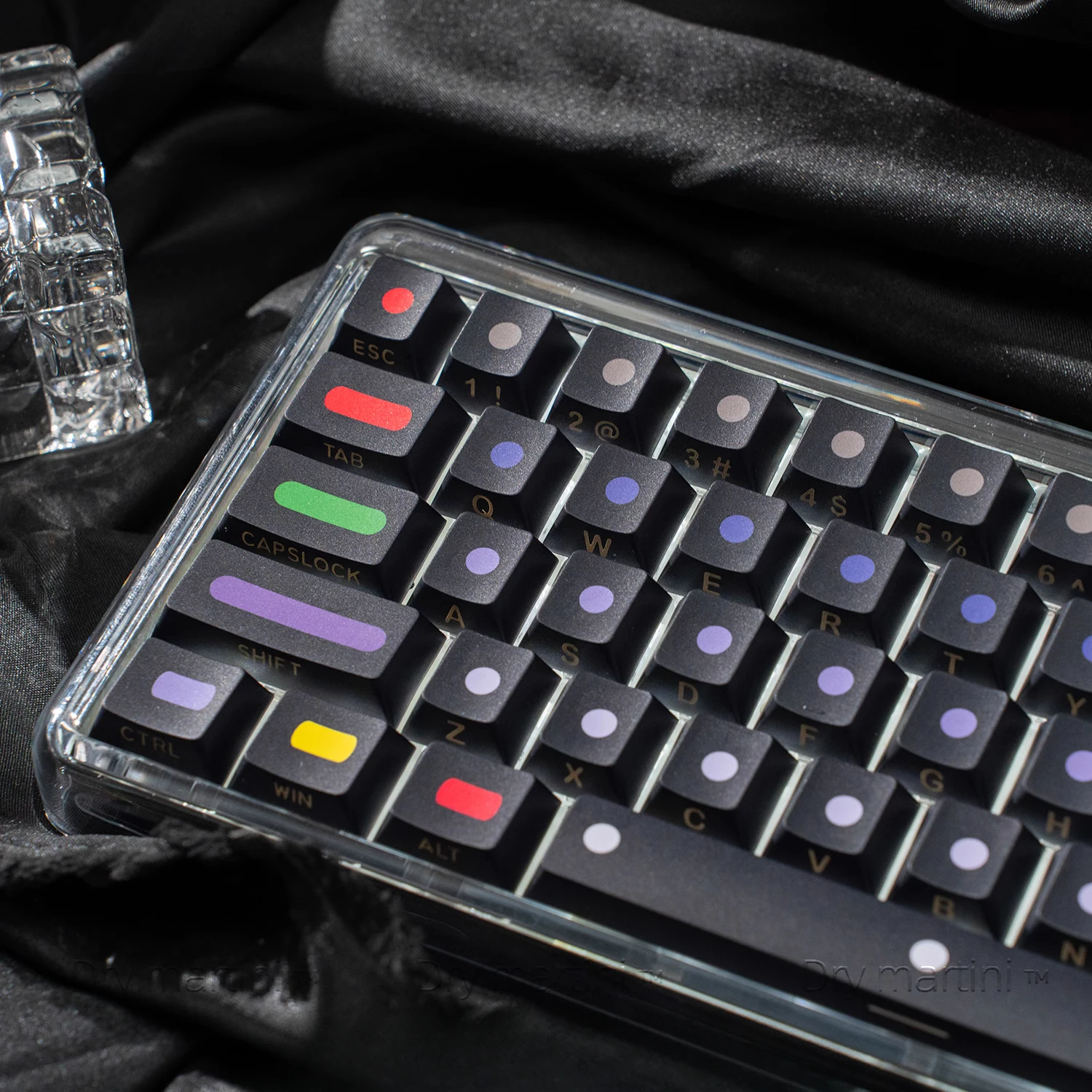 

Simple dot double engraved side engraved transparent keycap original PBT five-sided sublimation 61/68/84/87/98/108