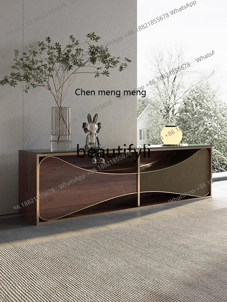 A182 C Marble side cabinet natural light luxury high-end wall locker living room Italian minimalist side cabinet