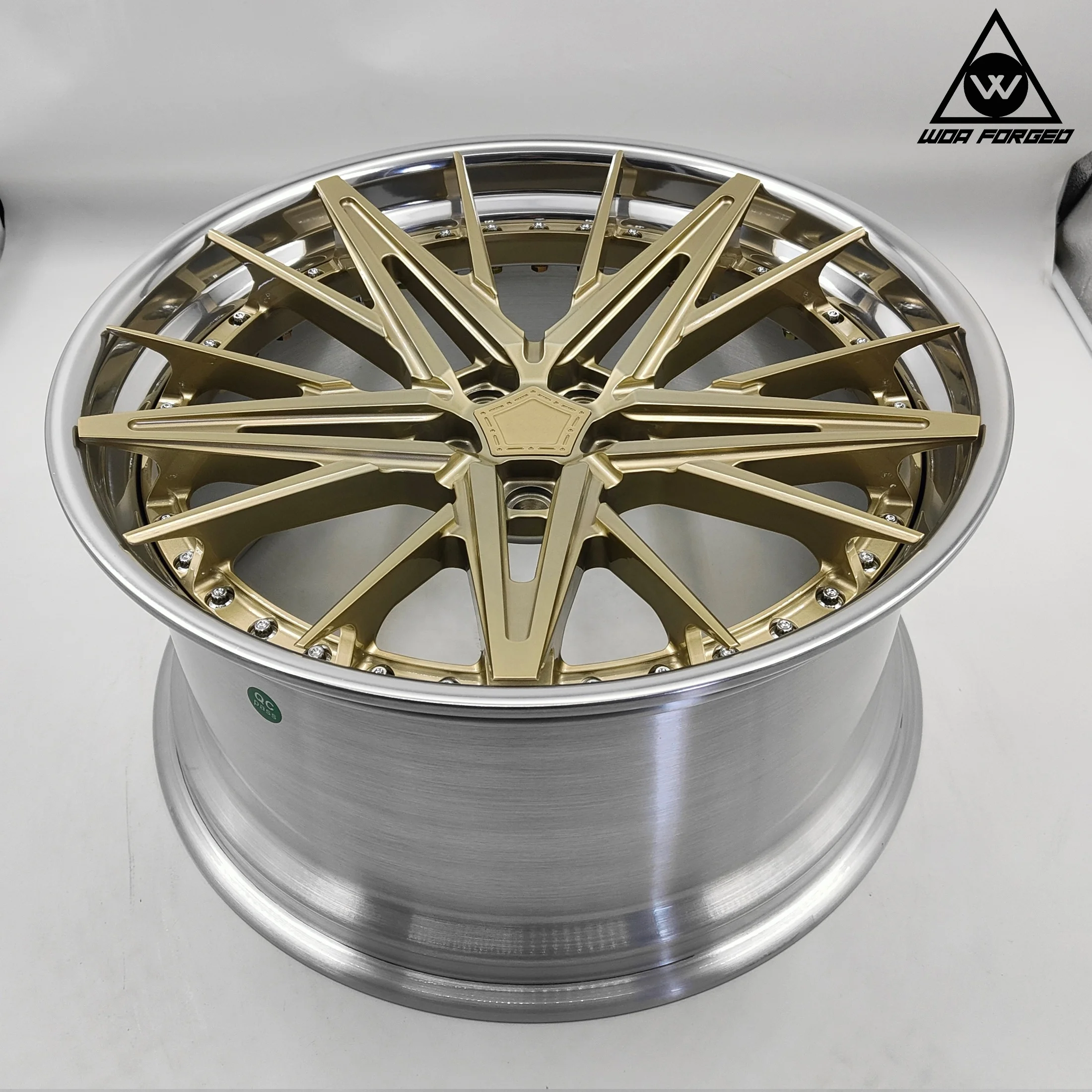 

Customized 6061-T6 New Wheels Golden 5 -114.3 18 19 20 21 High Performance Flanged Two-piece Forged Mesh Aluminum Alloy Wheel