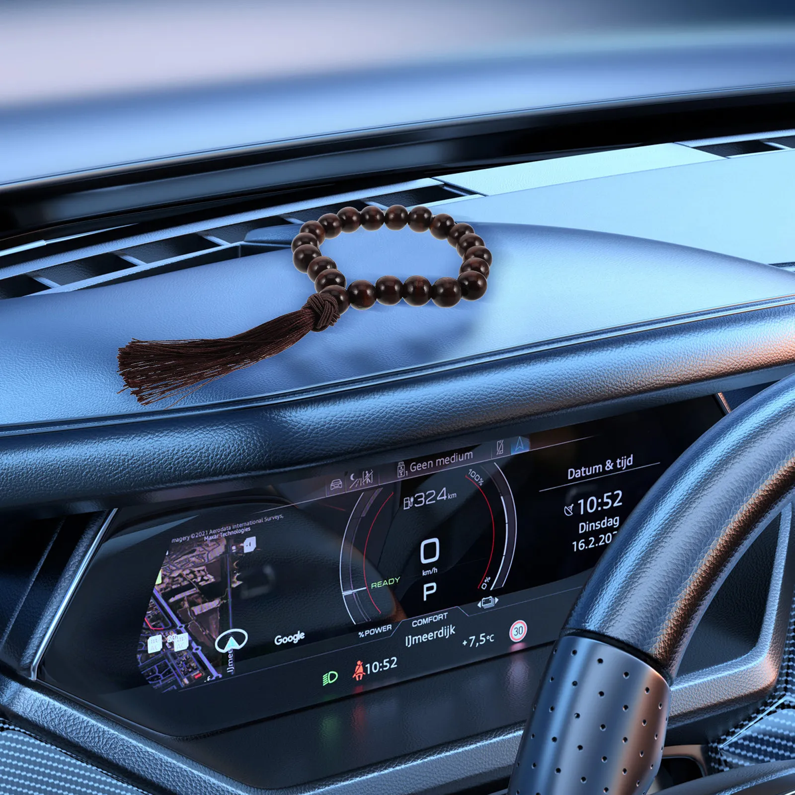 Wooden Gear Shift Bead Car Interior Decorative Ornament Large Size Ebony Prayer Bead for Vehicle Gear Lever Elegant Spiritual