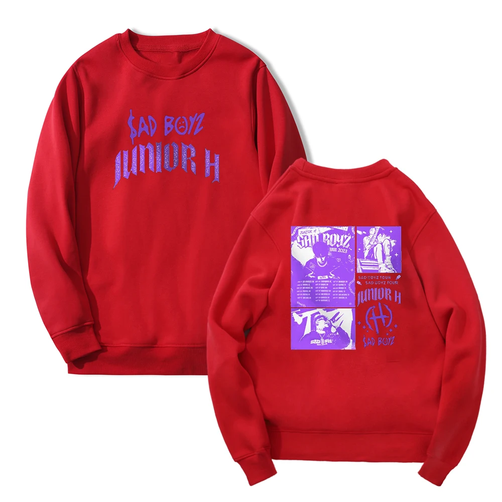 Junior H Sad Boyz Merchเสื้อกันหนาว2023ทัวร์Unisex CrewneckแขนยาวStreetwearผู้หญิงผู้ชายเสื้อผ้าแฟชั่น