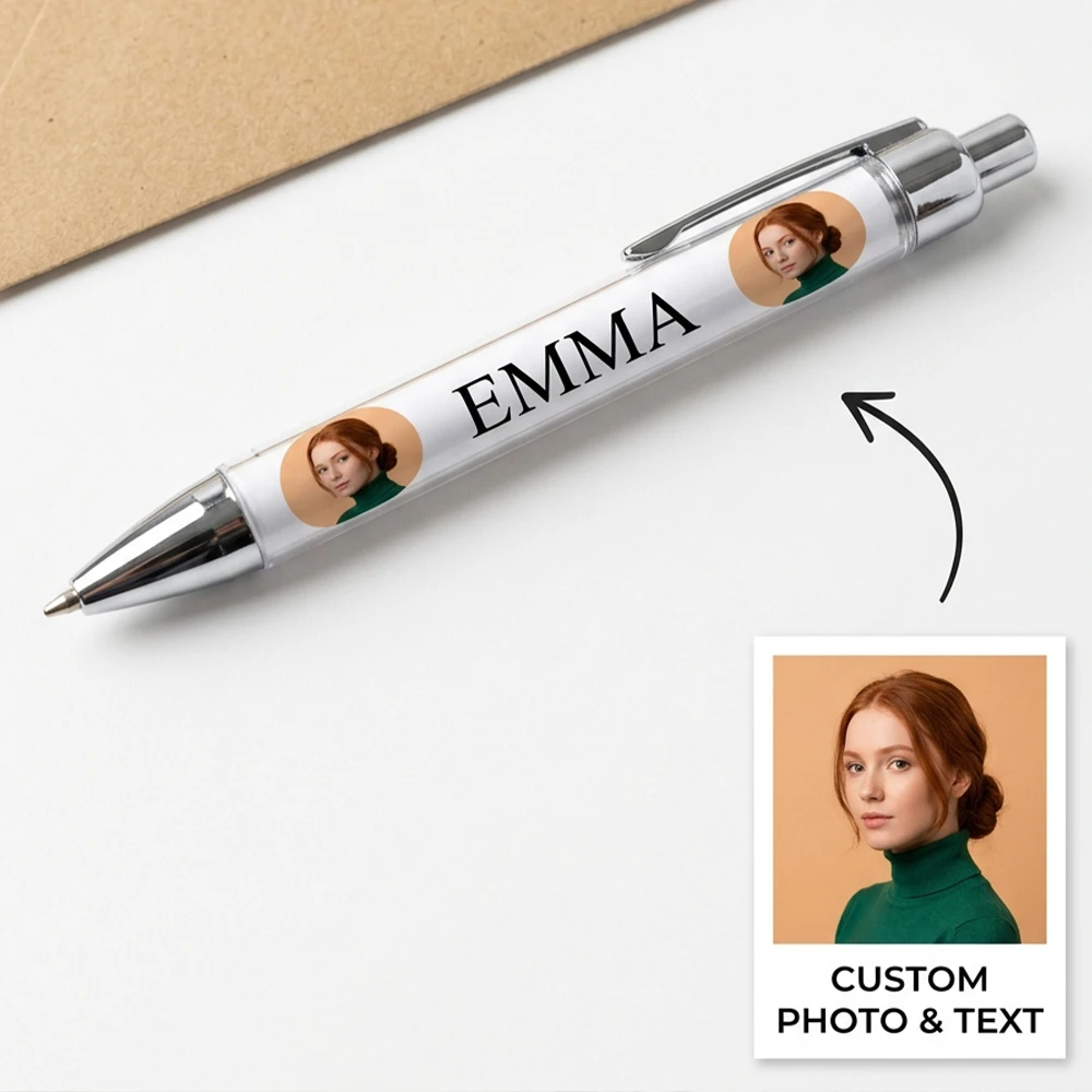 Custom Personalized Photo & Text Ballpoint Pen,Unique Gift for Teachers,Friends,Back To School,Office & School Daily Writing Use