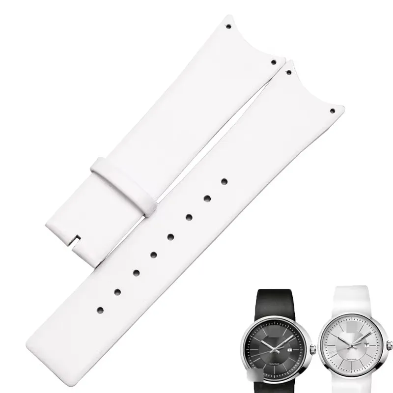 MAIKES-Correa de reloj de piel de becerro auténtica para CK Calvin Klein, funda de reloj roja, correa de reloj de 21mm, calidad superior