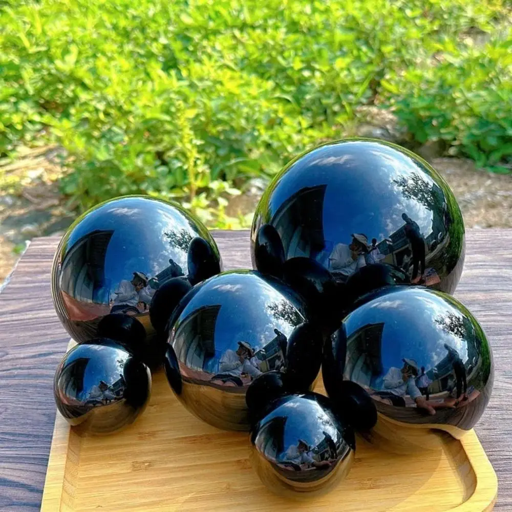 Five Size Black Obsidian Sphere Polished Divination Natural Obsidian Protective Crystal Sphere Meditation Healing Crystal Ball