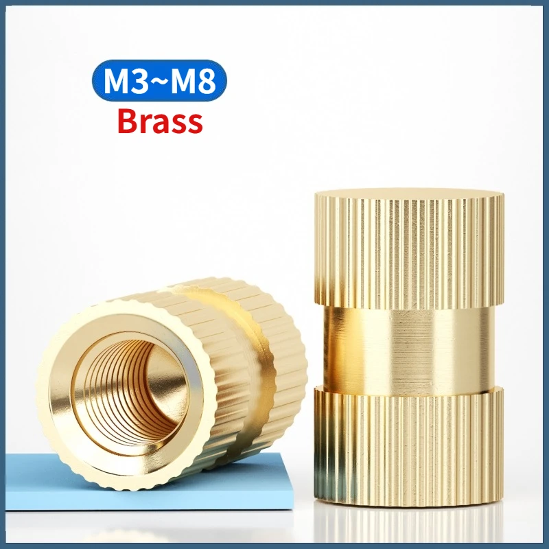 5/10/20/50pcs M3 M4 M5 M6 M8 Brass Blind Hole Injection Molding Knurled Nuts Thread Insert Embedded Nut