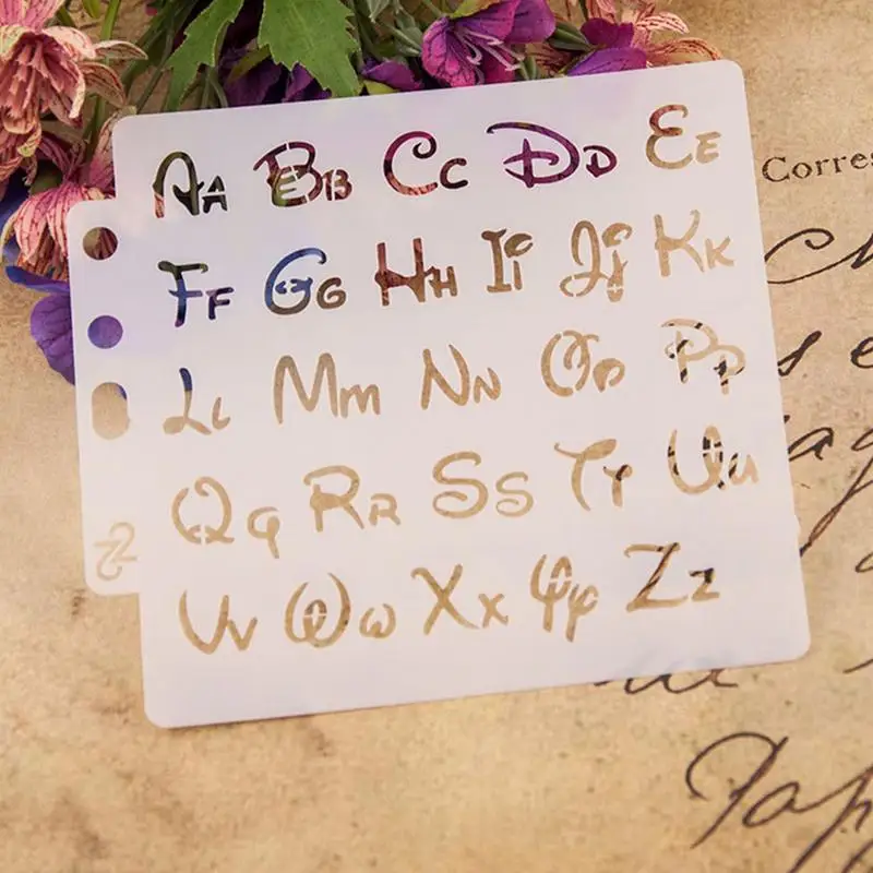 Template huruf untuk lukisan semprot, templat cat semprot multi guna, dapat digunakan kembali stensil cat huruf portabel