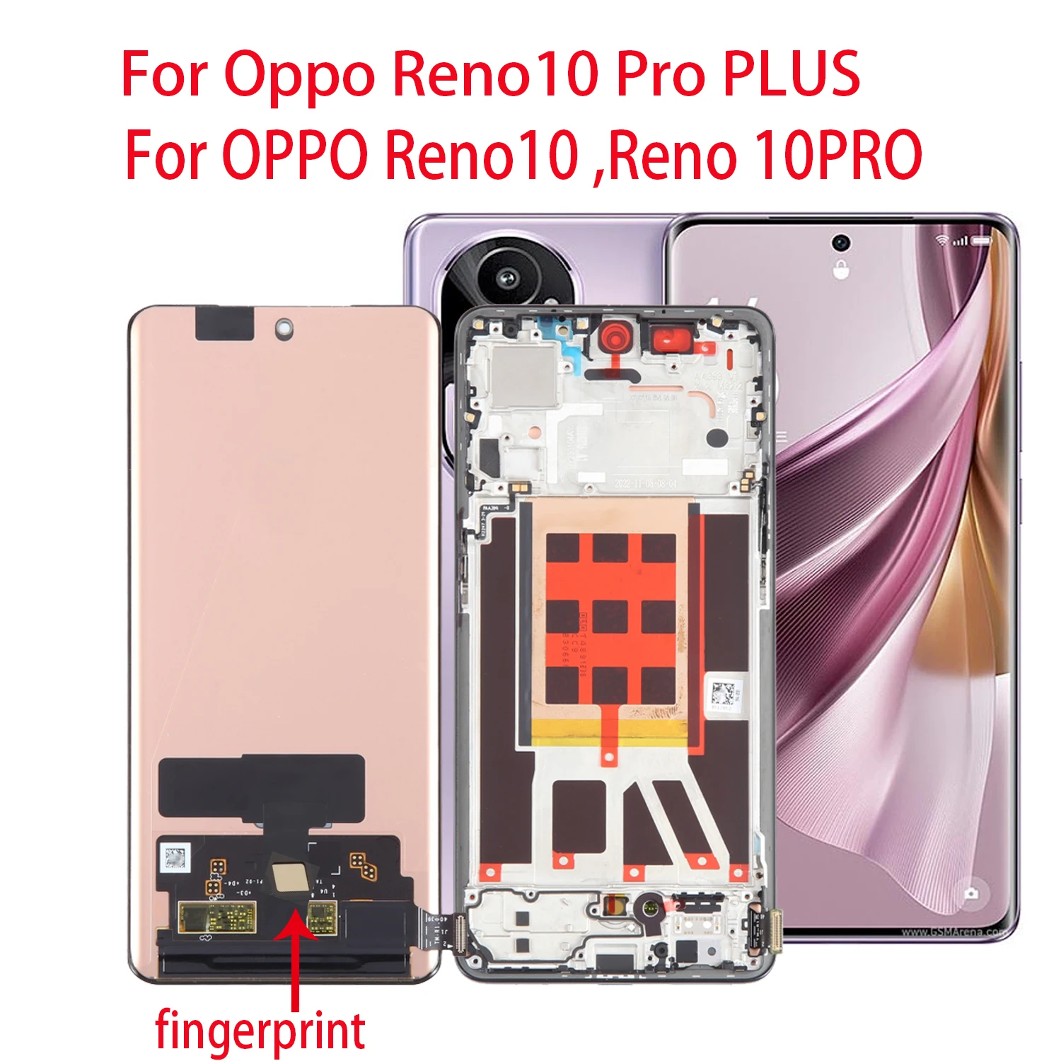 

AMOLED 120HZ LCD Display Touch Screen Digitizer Glass Panel For OPPO Reno10 Pro+ CPH2521 CPH2525 CPH2531