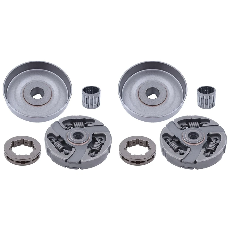 

2X 3/8-7T Clutch Drum Rim Sprocket Bearing Kit For Husqvarna 3120 394XP 3120XP Jonsered 2094 2095 Chainsaw 503701501