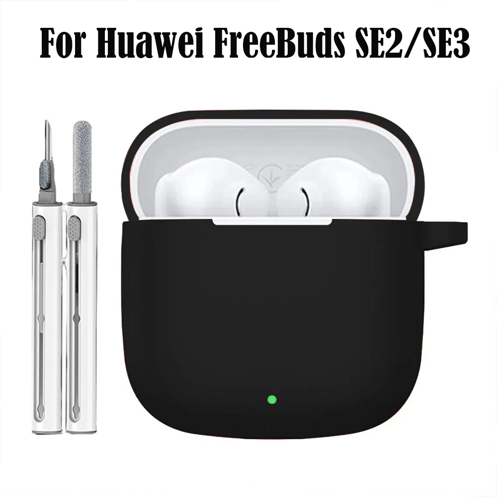 Huawei FreeBuds SE 2/3用ケース、クリーナーキット付き、ソフトシリコン保護ケース、ストラップ付き
