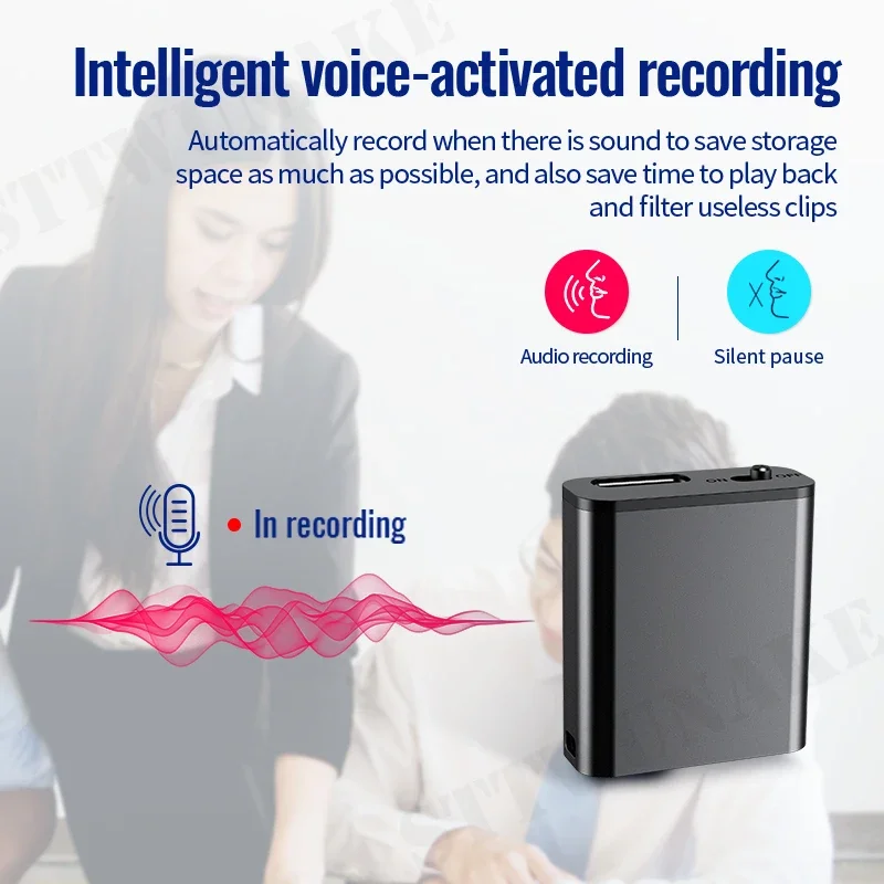 Mini voice recorder activated sound recording dictaphone micro audio digital small professional USB flash record player