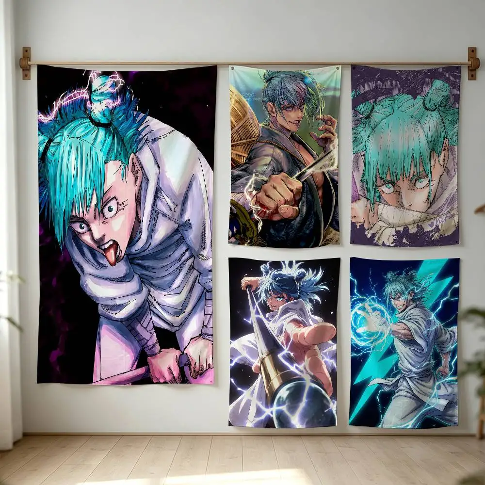 Hajime Kashimo Jujutsu Kaisen Manga Flag Digital Printing Banner for Garage Wall Out Door Decoration