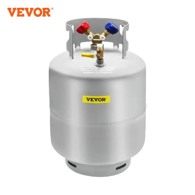 VEVOR المبردات استرداد اسطوانة خزان 50 رطل قدرة 400 psi المحمولة مع Y-صمام لاستعادة السائل/بخار عالية الختم يمكن