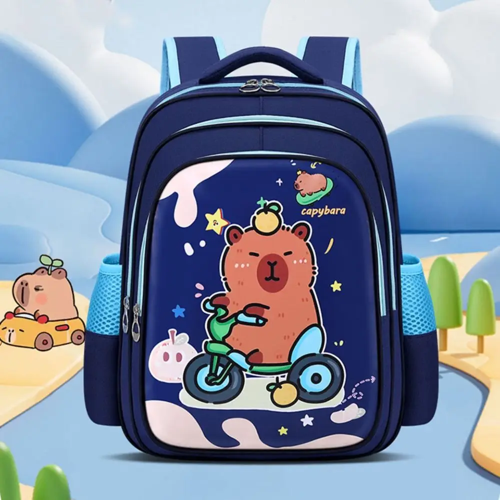 New Cartoon Capybara Children's Backpack Waterproof Large Capacity Shoulder Bags Pattern Book Bag Student