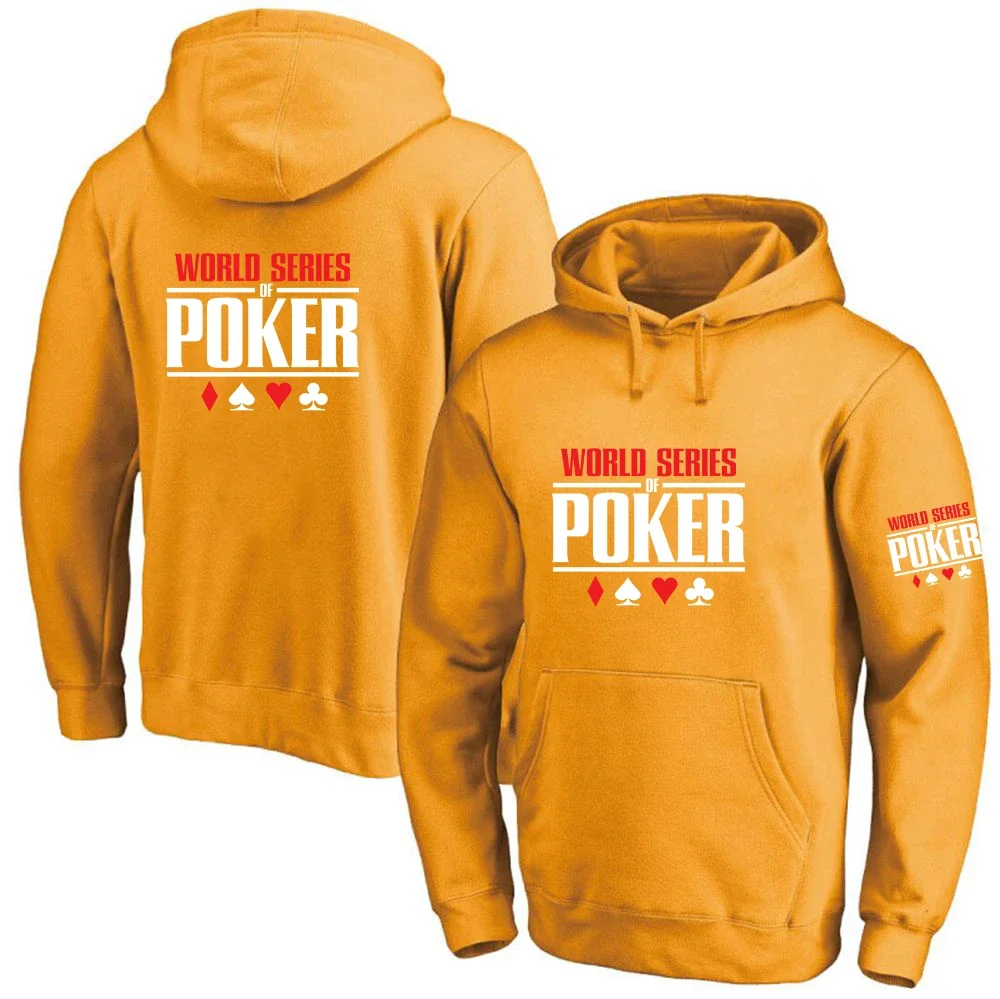 World Series of Poker 2024 New Man Spring and Autumn Solid Color Cotton Hoodies Comfortable Slim Fit Long Sleeve Sweatshirt