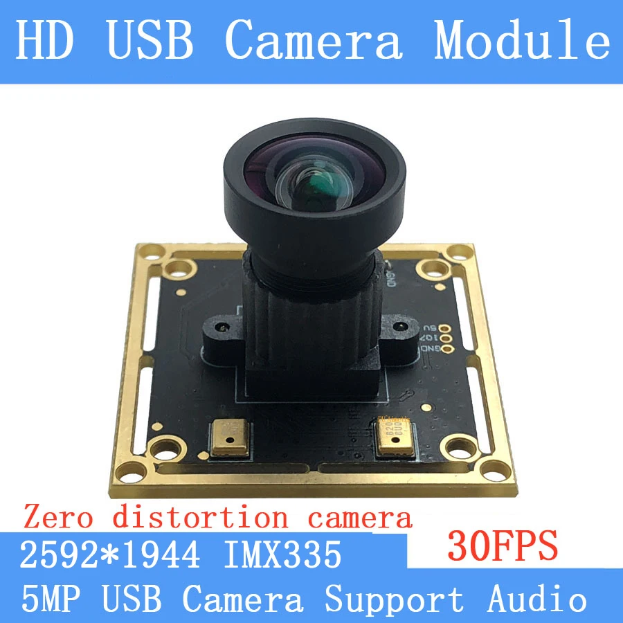 

USB pure physical HD Zero Distortion CCTV HD 500W IMX335 UVC Webcam Industrial 30FPS USB Camera Module Support Audio Linux