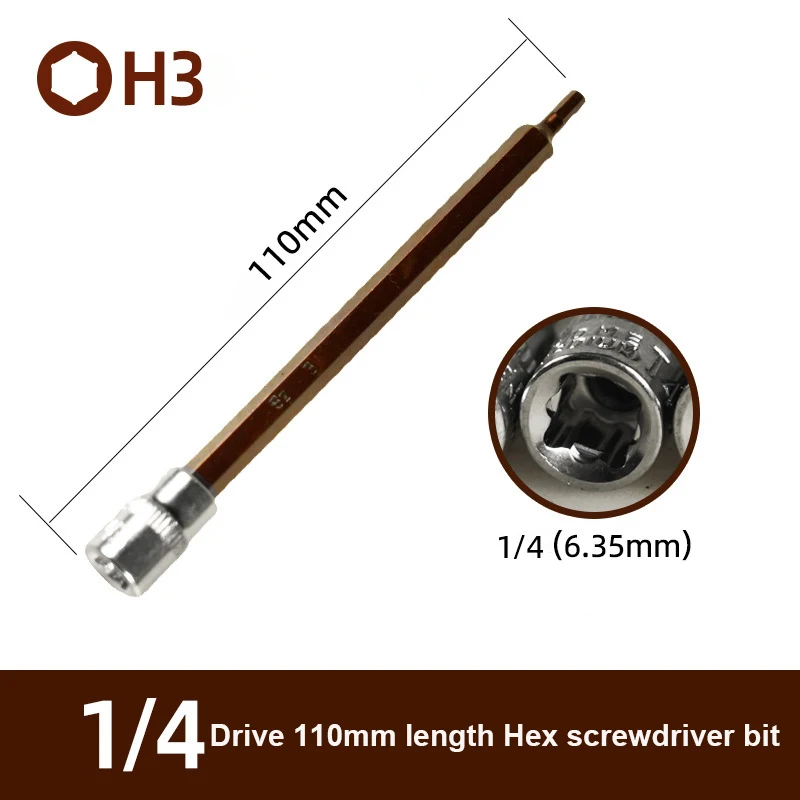 Imagem -04 - Hex Cabeça Chave de Fenda Bit Wrench Adaptador de Soquete Square 110 mm Ferramentas Manuais Hexagonais Hexágono h2 h3 h4 h5 h6 h7 h8 H10 Pcs por Conjunto