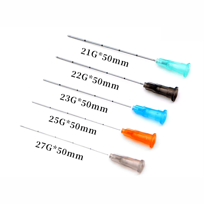 Medical Sterile microcannula 25g 50mm 70mm Blunt Tip Micro Cannula Needle for Injectable Hyaluronic Acid Fillers