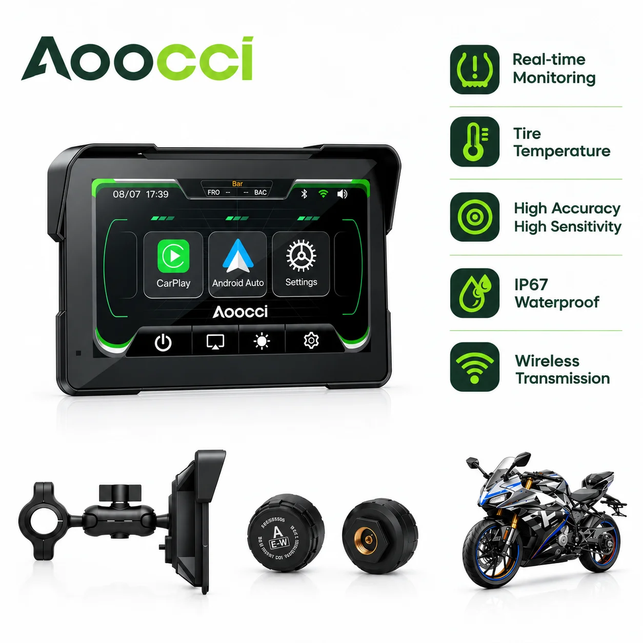 Motorcycle Gps Navigator Waterproof - Aoocci C7, sistema de navegação GPS