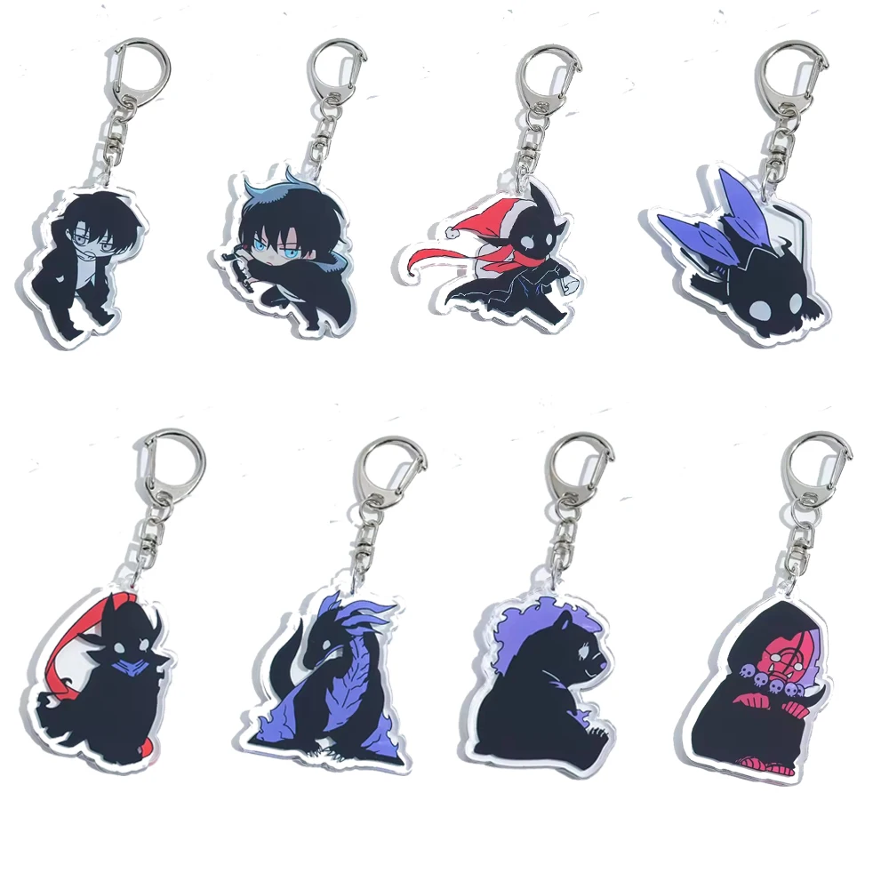 Anime Solo Leveling Acrylic keychain accessaries Cartoon Bag Pendant Gift cute bag charm Keyring Friends Fans Gifts