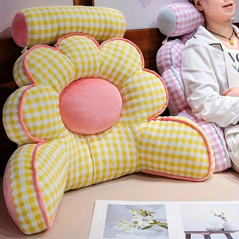 Sunflower Bed Cushion with Fabric Cover &Soft Fill-Medium-Firm Massage Support for Back, for, Sofa, Office Chair - Hand Washable